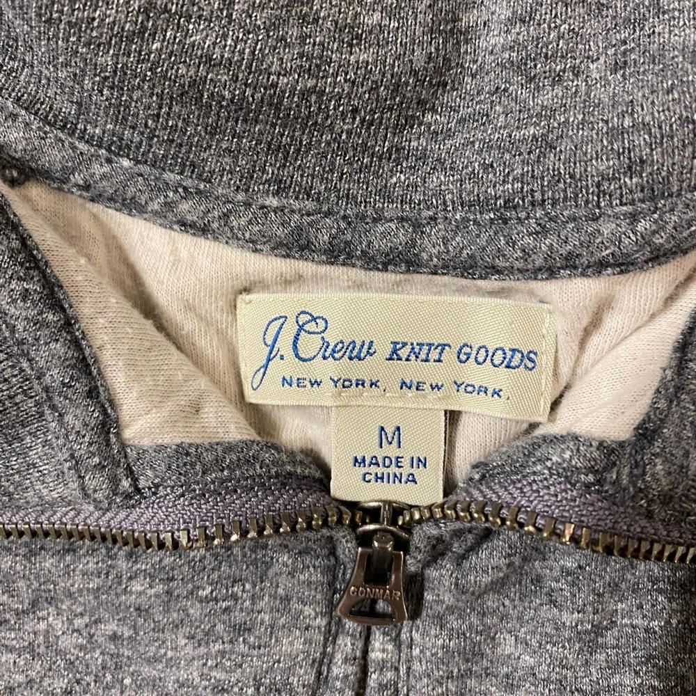 J. Crew Charcoal Long Sleeve Three Quarter Zip Sweater Medium (OP)